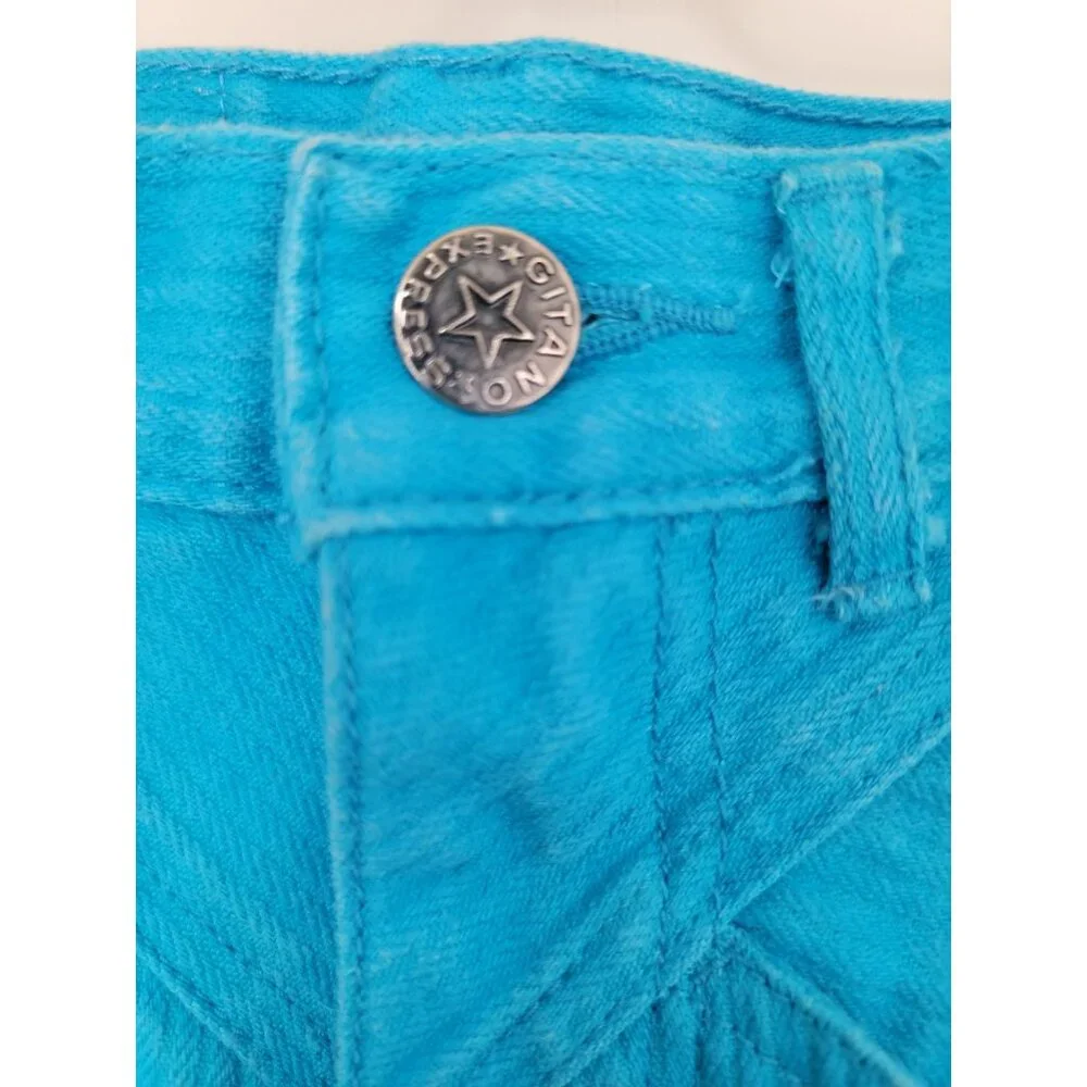Vintage Gitano Express High-Waisted Blue Corduroy Pants Women's Size 5/6 - Picture 4 of 7